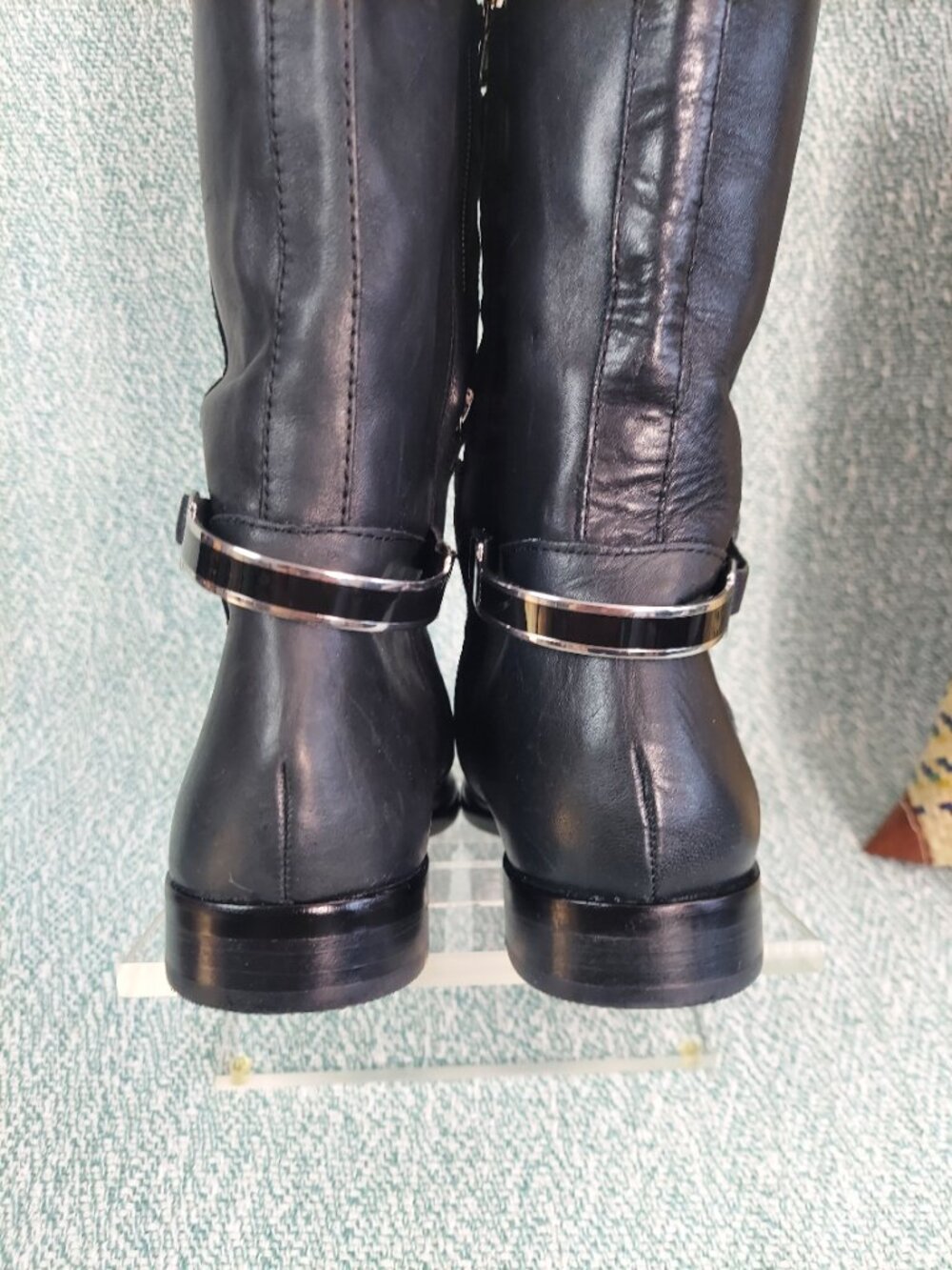 Lauren Ralph Lauren Berna Two-Tone Riding Boot · Size 8.5 · Black & Brown - Picture 5 of 16